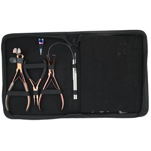Kit d'accessoires pour extensions capillaires de salon : Perles, Pince à sertir, Pince à boucles, Enfileur de mèches, Pince à bandes adhésives, Pinces de sectionnement, Ciseaux - Product Image 5