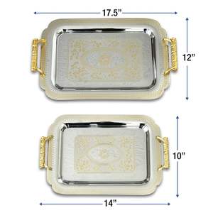 Exclusiva Bandeja de Metal Hecha en India, Accesorio Decorativo para Comedor Moderno y Elegante Presentación de Alimentos, Venta al Por Mayor - Product Image 3