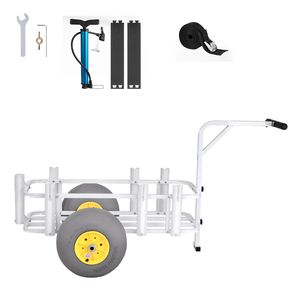 Chariot de pêche de plage robuste, capacité de charge de 500 lb, cadre en acier au carbone, roues tout-terrain en PU de 13 pouces - Product Image 1