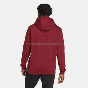 เสื้อฮู้ดดี้ผ้าฝ้ายโอเวอร์ไซส์สีดำพิมพ์โลโก้เองได้ สำหรับผู้ชาย สไตล์สตรีทแวร์ - Product Image 4