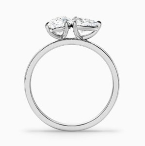 Toi Et Moi <b>Two</b> <b>Stone</b> Moissanite Engagement Wedding Party <b>Ring</b> 925 Sterling Silver White Gold Plated Claw Setting Luxury Dainty - Product Image 2