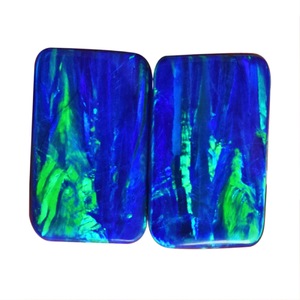 Pendientes de Ópalo Azul Fuego Natural Hechos a Mano 2026, 4 CTW, Corte Rectangular, Cabujón 15x10x2 MM, Gema Suelta para Joyería Fina - Product Image 1