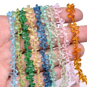 Cuentas facetadas de cuarzo mixto AAA+ de 4x6 mm, cuentas de briolette en forma de pera, cuarzo hidro natural, piedras semipreciosas para la fabricación de joyería. - Product Image 2