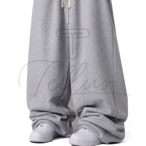 Pantalon de jogging ample pour homme en molleton léger de coton, taille mi-haute, coupe large, séchage rapide et respirant - Product Image 4