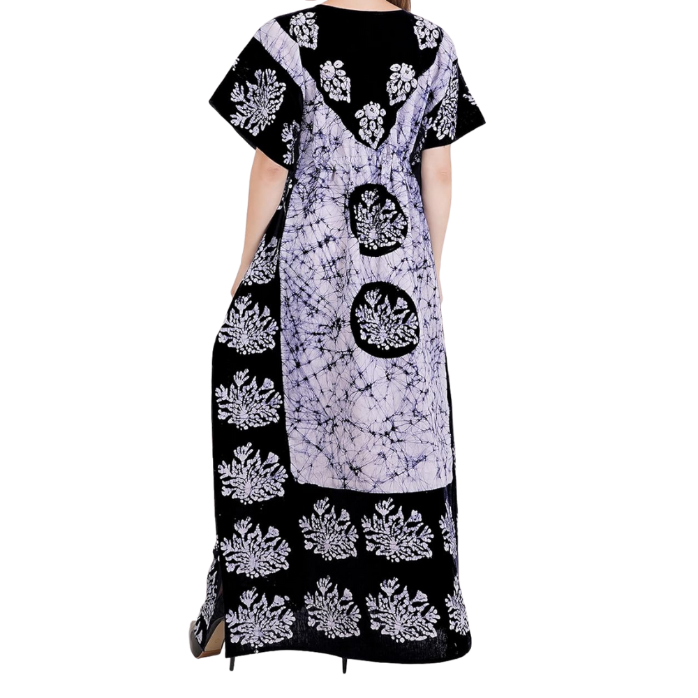 Flowy cotton kaftan dress with side slits for an elegant look| Alibaba.com