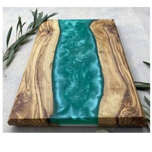 Planche à découper en bois d'acacia durable, best-seller, multifonctionnelle, finition résine, planche à découper unique au style classique - Product Image 1