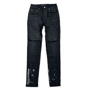 Jean décontracté taille haute coupe ample jambe large en denim délavé avec ourlet déchiré, style streetwear, respirant, écologique, pour le printemps, en tissu de coton - Product Image 6