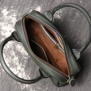 Women's New Trendy Single Shoulder Crossbody Bag <b>Top</b> Layer Vegetable Tanned Cowhide Genuine Leather Zipper. - Product Image 2