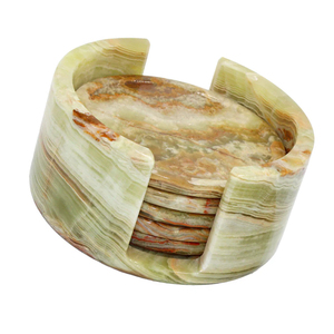 Natural Marble Onyx Coasters Set Modern Antique Design Big Slab <b>Kitchen</b> <b>Table</b> Decor <b>High</b> Quality Eco-Friendly Durable - Product Image 4