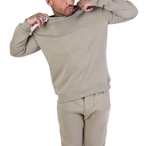 Custom Winter 100% Cotton <b>Sweat</b> suit <b>Set</b> for Men Oversized Crewneck Sweatshirt Jogger with Print Pattern Fleece Tracksuit - Product Image 4