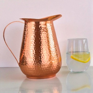 Ensemble de pichets en cuivre martelé avec couvercle et 4 tasses, style vintage, vaisselle en métal pour les fêtes - Product Image 5