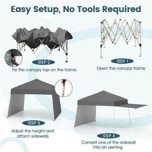 Tenda a baldacchino grigia pop-up 14 x 9,2 piedi - Product Image 5
