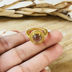 Best New Design <b>Quartz</b> <b>Rings</b> Boho Brass <b>Ring</b> For Women 18k Gold Plated Tribal Beaded Statement <b>Ring</b> For Wholesale/OEM/ODM - Product Image 2