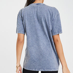 Camiseta de Verano de Manga Corta con Efecto Ácido para Hombre y Mujer, Color Sólido, Logotipo Bordado, Camiseta de Algodón para Hombre - Product Image 6