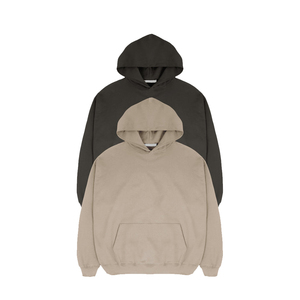 Sweat-shirt à capuche surdimensionné pour homme, couleur unie, coton, molleton français, pull décontracté avec poche, style automne - Product Image 1
