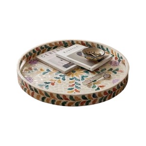 Plateau de service de luxe en nacre, fait main, incrusté de coquillages, plateau décoratif pour la maison, l'hôtel, le restaurant, pour le service et les cadeaux - Product Image 2