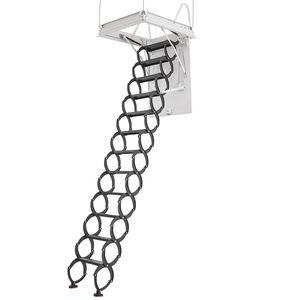 Scala retrattile per soffitta in acciaio legato, capacità 660 libbre/299,4 kg, dimensioni di apertura 39,4 x 27,5 pollici, adatta per altezze del soffitto 9,5, 10,2, 12, 20 piedi, modello Pull D - Product Image 1
