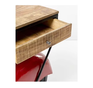 Massive Industrial Design Bar <b>Table</b> with Pour Station Water Resistant Iron & Wood Construction for Outdoor Backyard <b>Party</b> Decor - Product Image 4