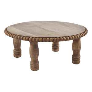 Support de piédestal rond en bois de manguier pour affichage de la cuisine de ferme et de la salle de bain pour la maison - Product Image 5