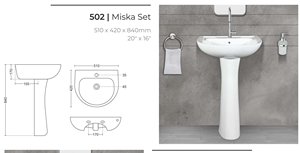 อ่างล้างหน้าทรงรีแบบตั้งพื้น ดีไซน์มินิมอล เคลือบเซรามิกเงา พร้อมรูเดียว - Product Image 1