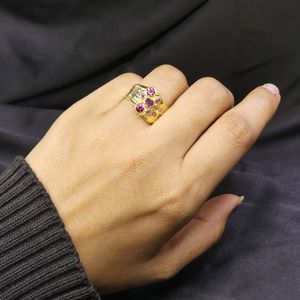 Anillo Clásico de Plata de Ley 925 Chapado en Oro con Topacio Blanco para Mujer, Joyería para Bodas - Product Image 6