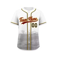 Maillot de baseball unisexe à col en V de haute qualité, 100% polyester, imprimé par sublimation, manches courtes, personnalisable avec le nom de l'équipe, séchage rapide, pour adultes