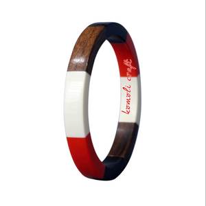 Bracelet jonc rond en résine fait main en alliage pour femme, bijoux à prix abordable avec motif floral - Product Image 2