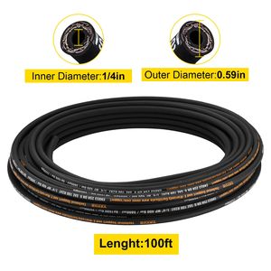 Tubo Idraulico in Gomma a Spirale da 1/4 di Pollice x 100 Piedi, 5800 PSI con Doppia Treccia in Filo d'Acciaio ad Alta Resistenza, Componenti per Macchinari - Product Image 4