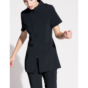 Nouvelle Tunique de Salon de Beauté Personnalisée, Uniforme Élastique pour Manucure et Spa, Blouse de Travail avec Dentelle Ajustable Tricotée pour Femmes Grandes Tailles - Product Image 6