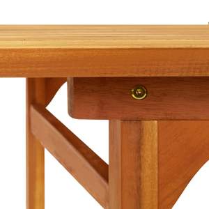 Table à manger en bois d'acacia massif avec finition huilée, table d'extérieur en bois naturel - Product Image 5
