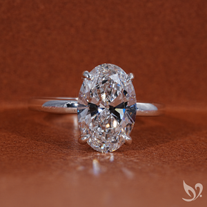 Anillo de Compromiso Solitario con Diamante Cultivado en Laboratorio de Corte Ovalado de 3 Quilates en Oro Sólido de 18K |   Anillo de Aniversario y Boda con Certificado IGI - Product Image 1