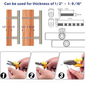 Set di 10 Maniglie per Mobili in Acciaio Inox Spazzolato Nickel, Interasse Fori 3 Pollici, per Cassetti e Armadi - Product Image 3
