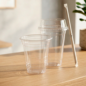 Clear Plastic <b>Cup</b> with Lid 95mm PP <b>Cup</b> for <b>Cold</b> Beverage Tea Coffee Disposable <b>Cups</b> - Product Image 2