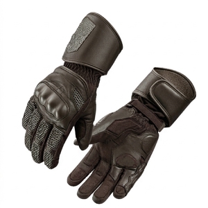 Guantes de Motocicleta de Cuero Genuino para Hombre, Guantes de Motocross con Protección de Fibra de Carbono, Pantalla Táctil, para Conducir al Aire Libre - Product Image 1