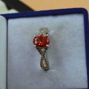 Bague de fiançailles en argent sterling avec zircon orange taille ovale, qualité supérieure, style vintage certifié, bijou élégant, cadeau idéal pour - Product Image 5