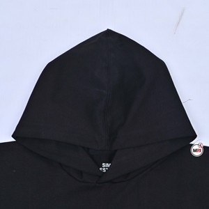 Sweat-shirt à capuche noir pour homme et femme, 100% coton tricoté, respirant, couleur unie, avec poches, coupe classique, vêtements d'automne, sweat-shirt d'hiver - Product Image 3