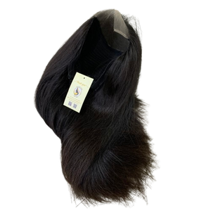 Perruques suisses en cheveux humains vietnamiens bruts, noirs naturels, avec closure HD 5x5 de haute qualité, lisses, en dentelle - Product Image 1