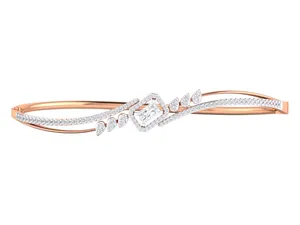 Bracelet en or massif 18 carats avec diamant de laboratoire 5 carats, rond brillant, motif tourbillon royal, certifié IGI, bijoux de mariée, personnalisable OEM - Product Image 3