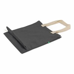 Bolsa de Compras de Lona Reciclada Color Carbón, con Fuelle, Parte Superior Abierta, Personalizable con Logotipo, Venta al por Mayor, Promocional, para Supermercado - Product Image 2