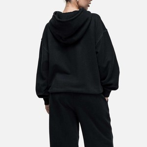 Casual Oversized Hooded <b>Sweatshirts</b> with 3D Embroidery & <b>Tie</b> <b>Dye</b> 100% Cotton Fleece Long Sleeve Hoodies Winter Wear for Women's - Product Image 4