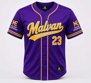 Premium Customized Printed Baseball Uniform Jersey for Button Front Moisture-Wicking Anti-Bacterial Polyester/Cotton Short - Product Image 1