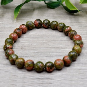 Natural Unakite <b>Bracelet</b> Green Pink Unakite Beaded <b>Bracelet</b> For <b>Healing</b> Reiki Energy Jewelry Wholesale 8mm - Product Image 6