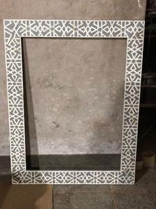 กรอบกระจกตกแต่งลายทางทันสมัยแบบกำหนดเอง ดีไซน์รูปทรงเฉพาะตัว ประดับด้วยงานฝังกระดูก - Product Image 6