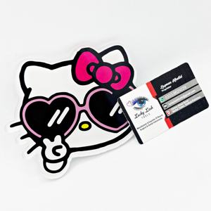 Nueva llegada Hello Kitty cara pestañas azulejos forma de corazón mariposa acrílico impermeable Etiqueta Privada herramientas de extensión de pestañas - Product Image 6