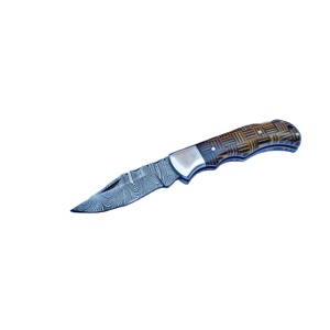 มีดพับอเนกประสงค์พร้อมปลอกหนังดามัสกัสที่จับด้านหลังทำด้วยมือ - Product Image 4