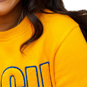 Sudadera amarilla de chenilla con cuello redondo HBCU para mujer, suéter Sigma Gamma Rho, hermandad griega - Product Image 4