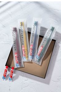 Kit de brosses à dents jetables de luxe de haute qualité avec logo personnalisé, poils en nylon doux <span class=keywords><strong>et</strong></span> manche en plastique pour hôtels <span class=keywords><strong>et</strong></span> voyages - Product Image 5