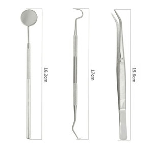 Ensemble d'instruments dentaires électriques en acier inoxydable certifiés CE de qualité médicale, miroir, sonde, pinces, pour examen dentaire et soins bucco-dentaires - Product Image 4