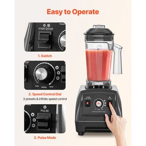 Robot da Cucina Multifunzione Professionale da 61 oz 1400W per Frullati (Spina UK/US) - Product Image 5