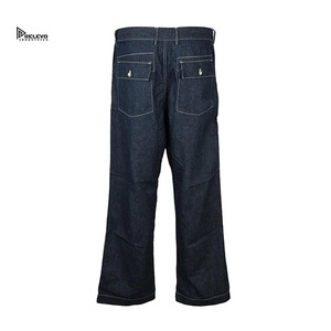Relevo - Jeans de Mezclilla de Pierna Recta para Hombre, Corte Regular Informal de Algodón, Cintura Media, Color Sólido, Estilo Moderno - Product Image 2